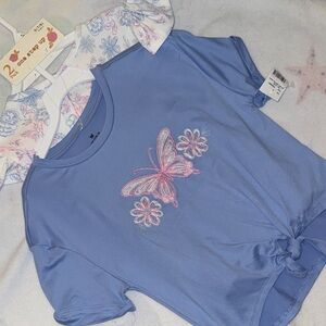 One Step Ahead Blue Butterfly Tees- 2pack